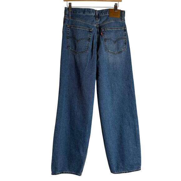Levi’s Baggy Dad Straight Leg Distressed Denim Blue Jeans Women’s Size 27 - Picture 9 of 11